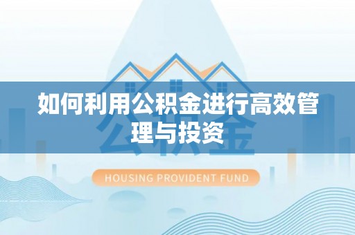 句容如何利用公积金进行高效管理与投资